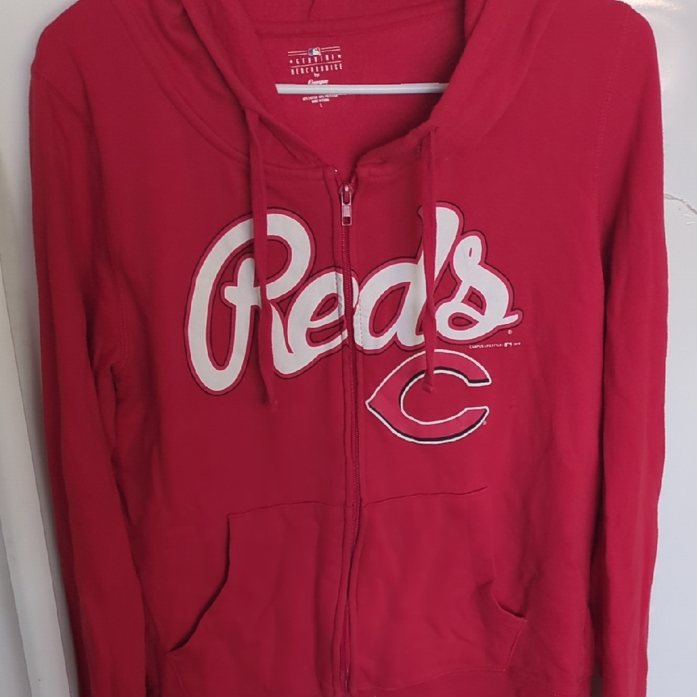 Red Zip-Up Hoodie with Logo